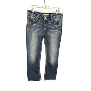 BKE Jeans Womens 32S Payton Mid Rise Straight Leg Dark Wash Blue Denim